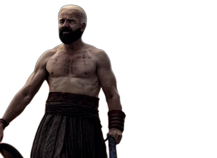 concept art, film, still, joe, biden, leonidas, movie, epic transparent PNG cut-out