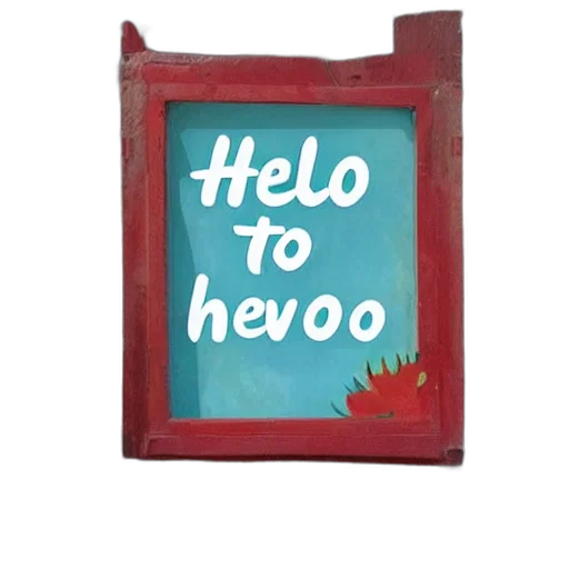 3d render, hello transparent PNG cut-out