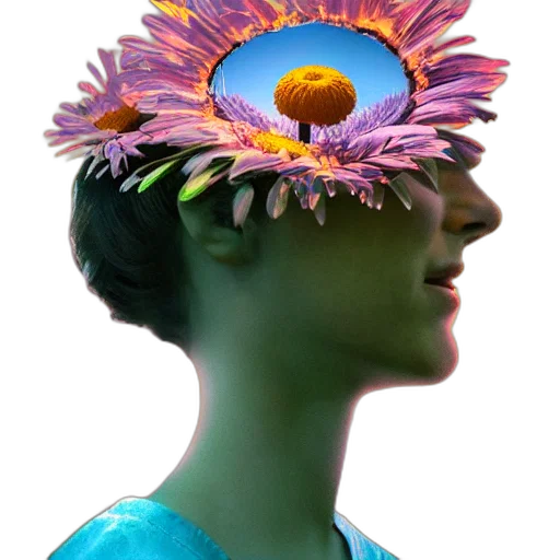 mask, crown, flower, face transparent PNG cut-out