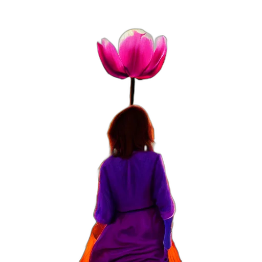 flower, umbrella, staff, jacket transparent PNG cut-out
