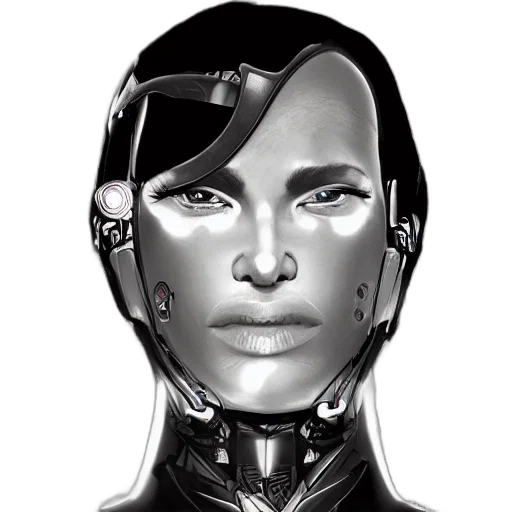 robot, face, mask, cyberpunk transparent PNG cut-out