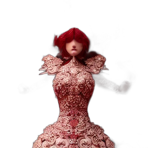 dress, crown, robot, creature, 3d render, concept art, fantasy art, photorealistic transparent PNG cut-out