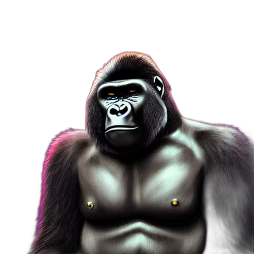 animal, creature, concept art, photorealistic, comic book art, 3d render, gorilla, detective transparent PNG cut-out