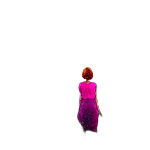 dress, robot, staff, hair, pixel art, 3d render, concept art, vaporwave transparent PNG cut-out