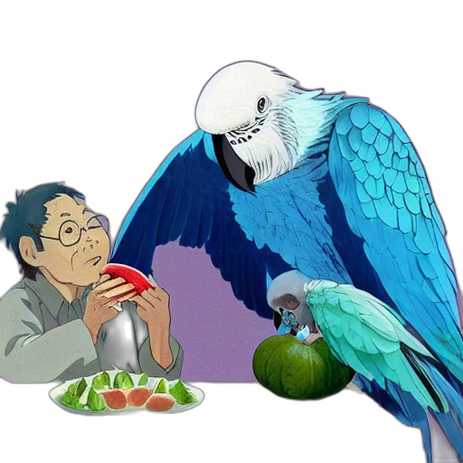 food, animal, creature, staff, pixel art, concept art, vaporwave, photorealistic transparent PNG cut-out