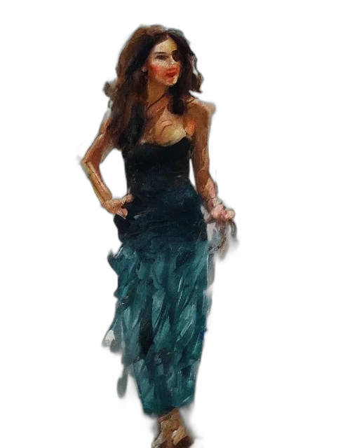 dress, oil painting, photorealistic, concept art transparent PNG cut-out