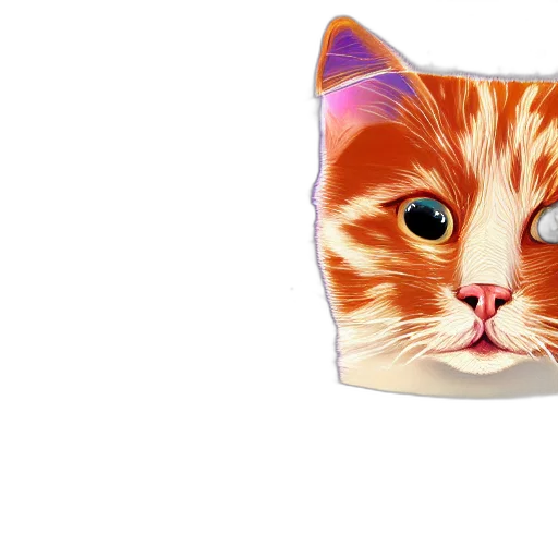 photorealistic, 3d render, pixel art, cat transparent PNG cut-out