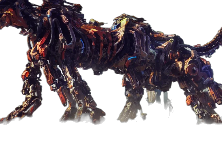 animal, robot, creature, dragon, concept art, 3d render, fantasy art, tallneck transparent PNG cut-out