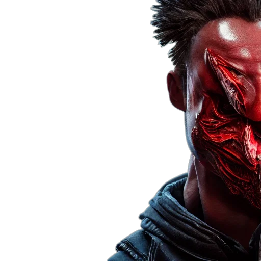 mask, face, concept art, cyberpunk transparent PNG cut-out