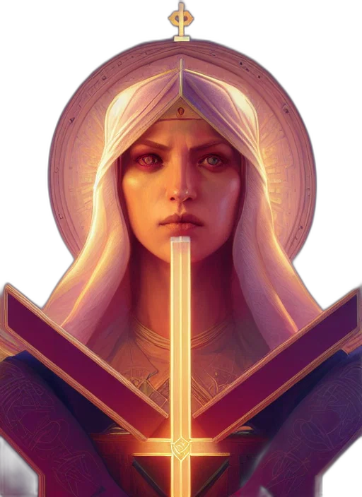 sword, face, staff, fantasy art transparent PNG cut-out