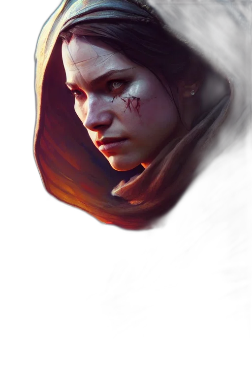 face, mask, concept art, fantasy art, photorealistic, comic book art, fire, red transparent PNG cut-out
