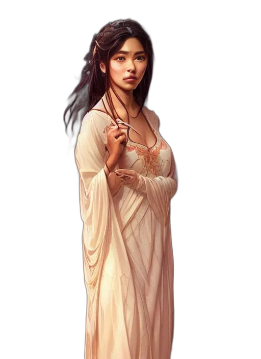 dress, staff, jewelry, dragon, fantasy art, concept art, photorealistic, pixel art transparent PNG cut-out