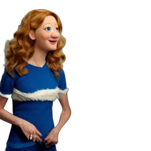 dress, 3d render, cartoon, concept art, judy, greer, muppet transparent PNG cut-out