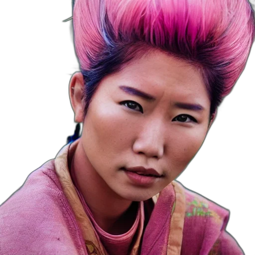 face, hair, staff, jewelry transparent PNG cut-out