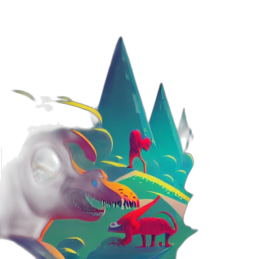dragon, creature, mask, crown, concept art, fantasy art, vaporwave, 3d render transparent PNG cut-out
