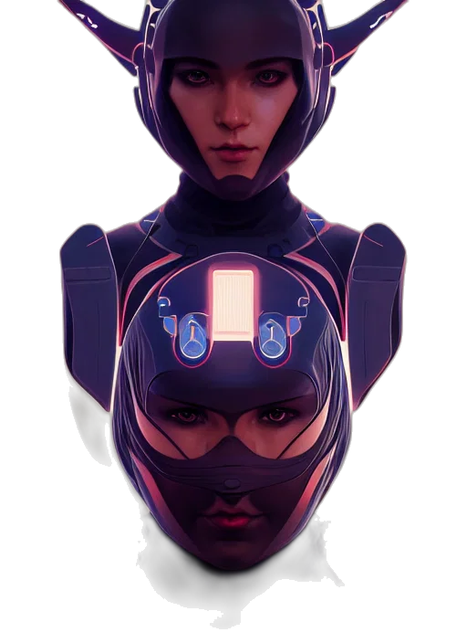 robot, mask, face, jacket transparent PNG cut-out