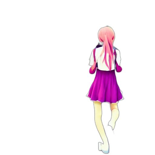 dress, jacket, staff, hair transparent PNG cut-out