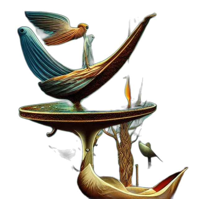 jewelry, crown, furniture, staff, concept art, fantasy art, 3d render, watercolor transparent PNG cut-out