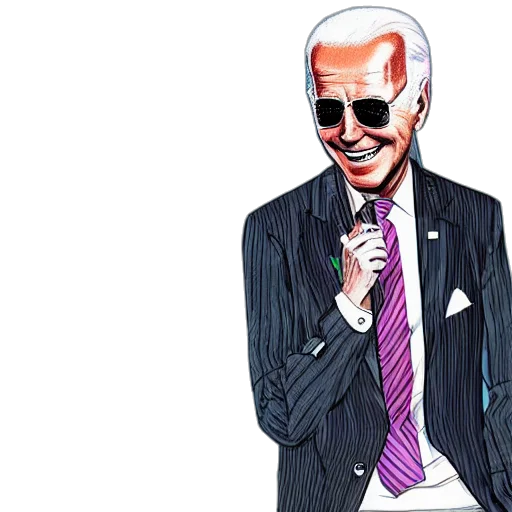 cartoon, concept art, joe, biden, fashionable, soundcloud, rapper, illustration transparent PNG cut-out
