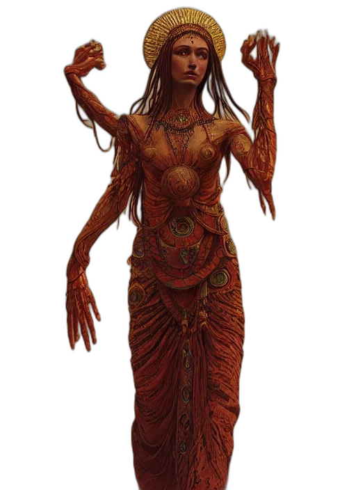 dress, staff, creature, jewelry, fantasy art, concept art, pixel art, comic book art transparent PNG cut-out