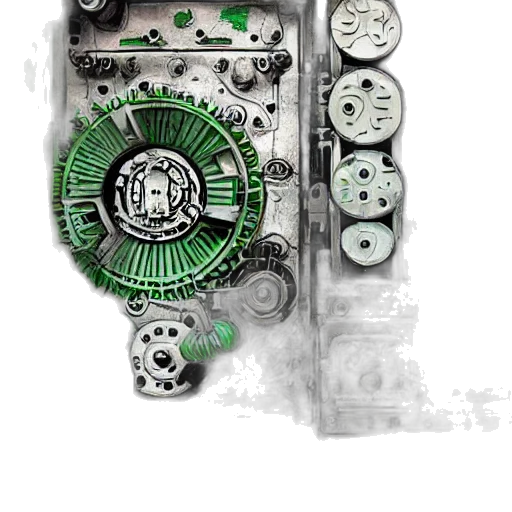 jewelry, robot, weapon, mask, concept art, cyberpunk, photorealistic, 3d render transparent PNG cut-out