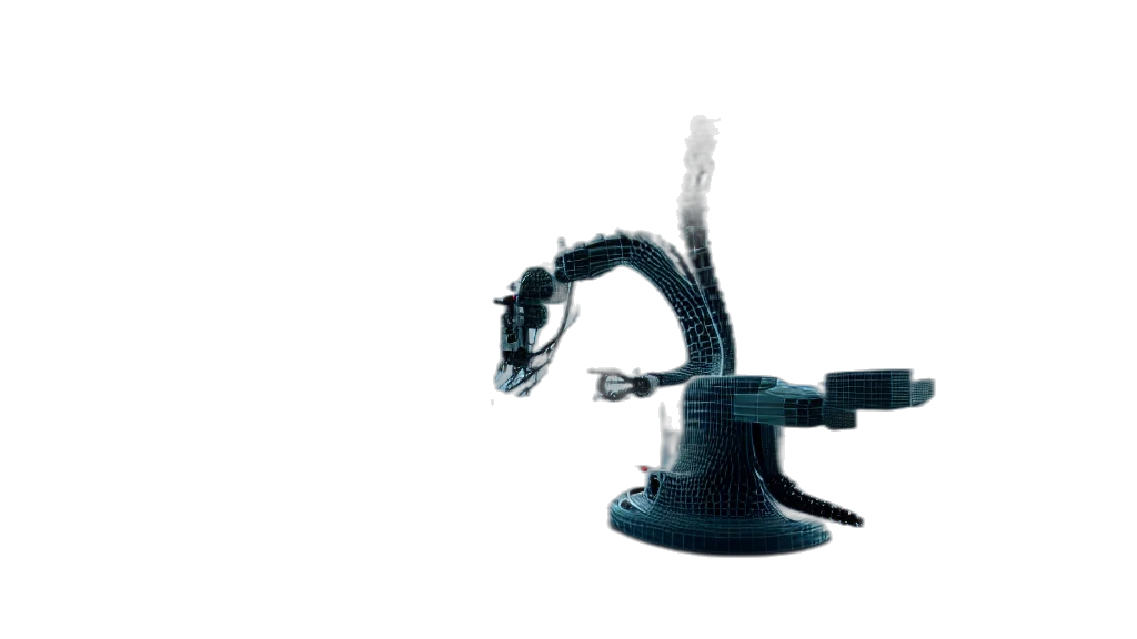robot, dragon, weapon, staff transparent PNG cut-out
