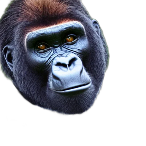 animal, face, mask, creature, photorealistic, 3d render, concept art, gorilla transparent PNG cut-out