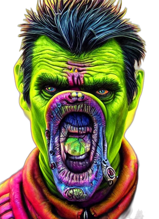 face, mask, creature, comic book art transparent PNG cut-out