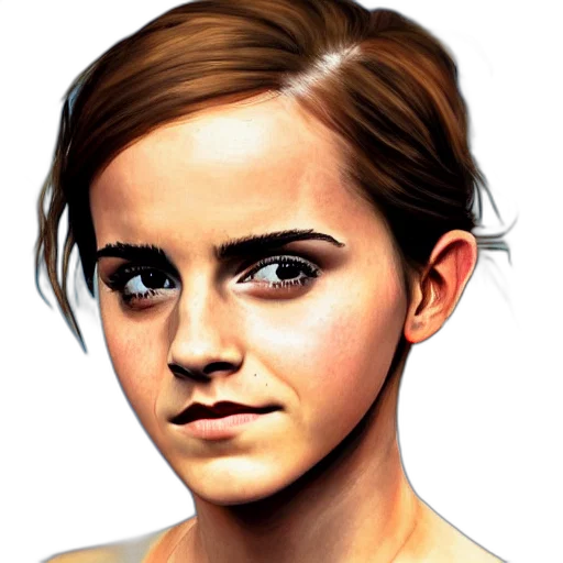 face, hair, mask, photorealistic, concept art, oil painting, cartoon, emma transparent PNG cut-out
