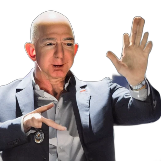 robot, jacket, face, staff, cartoon, photorealistic, bezos, pilots transparent PNG cut-out