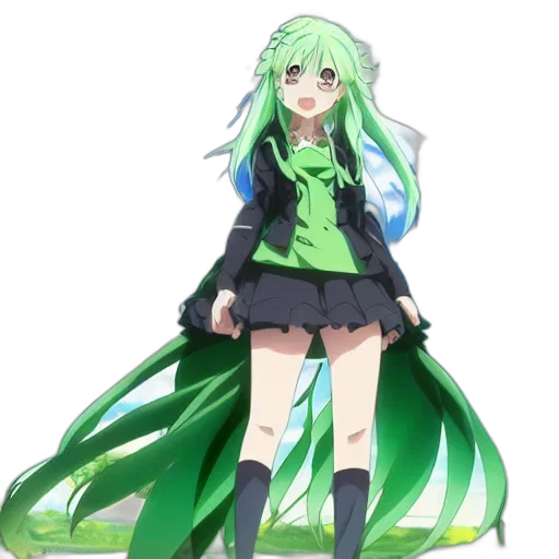 staff, dress, hair, dragon transparent PNG cut-out