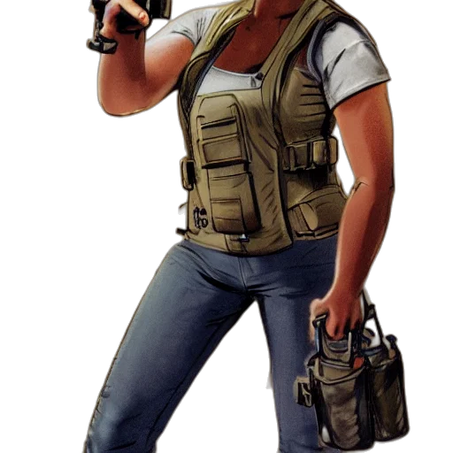 weapon, staff, jacket, concept art, 3d render, photorealistic, pixel art, girl transparent PNG cut-out