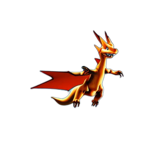 dragon, staff, animal, creature, pixel art, 3d render, concept art, fantasy art transparent PNG cut-out