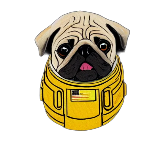 animal, cartoon, outer space, golden transparent PNG cut-out