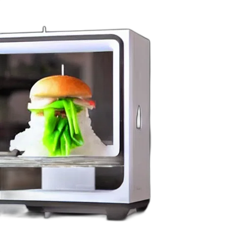 food, robot, 3d render, machine transparent PNG cut-out