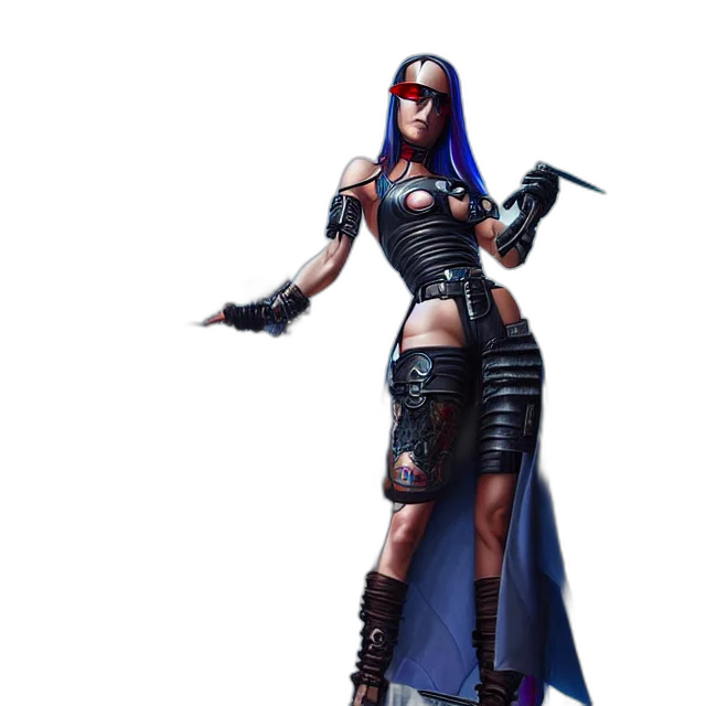 dress, staff, weapon, concept art, fantasy art, cyberpunk, pixel art, dark transparent PNG cut-out