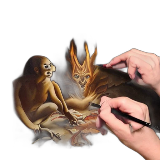 jewelry, crown, creature, mask, photorealistic, concept art, oil painting, fantasy art transparent PNG cut-out