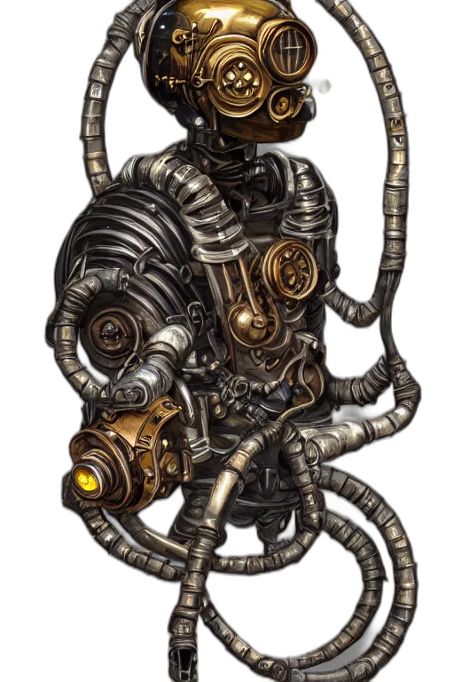 robot, staff, creature, mask transparent PNG cut-out