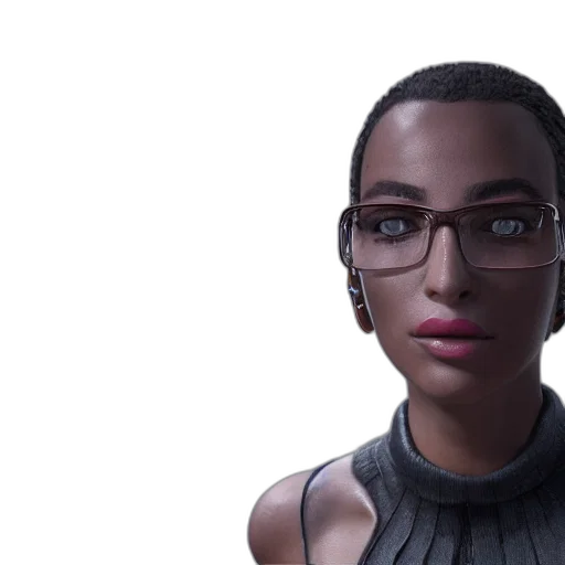 robot, face, cyberpunk, 3d render transparent PNG cut-out