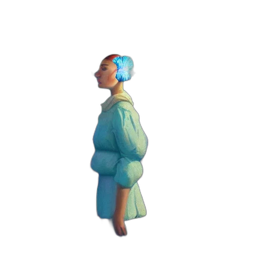 dress, jacket, staff, face transparent PNG cut-out