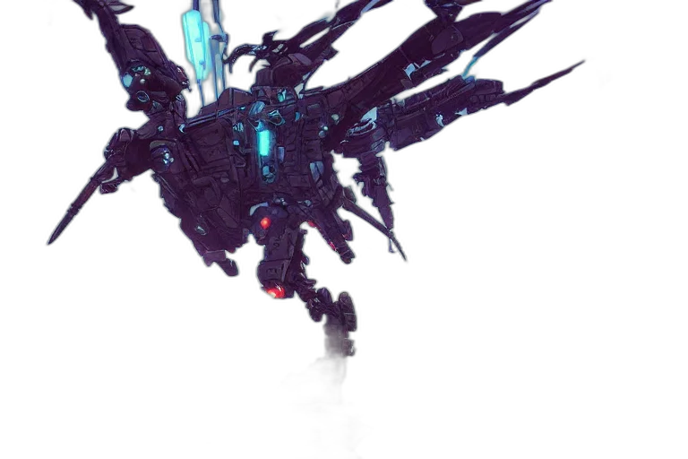 robot, weapon, dragon, concept art, 3d render, cyberpunk, fantasy art, outer space transparent PNG cut-out