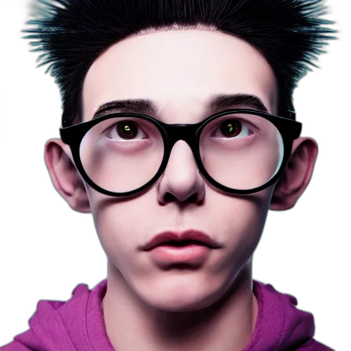 face, mask, hair, jacket transparent PNG cut-out