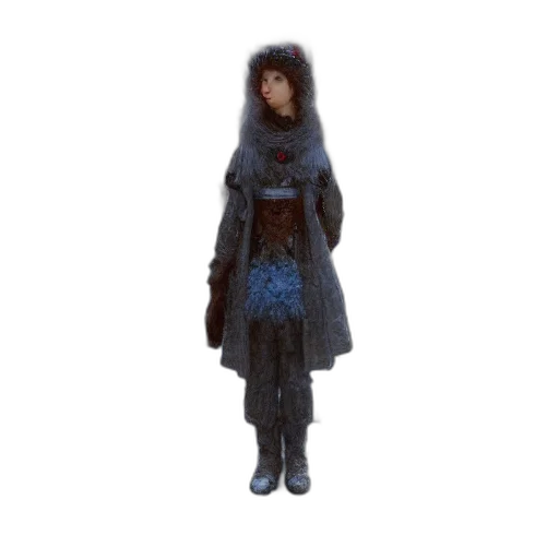 jacket, staff, dress, face, concept art, 3d render, fantasy art, pixel art transparent PNG cut-out