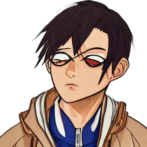 jacket, anime, cartoon, pixel art transparent PNG cut-out