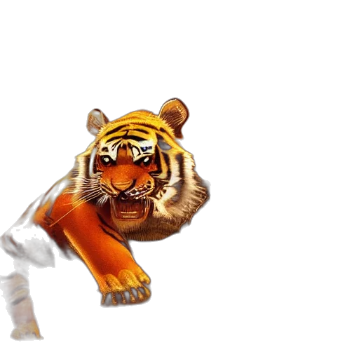 animal, creature, staff, 3d render, concept art, photorealistic, pixel art, tiger transparent PNG cut-out