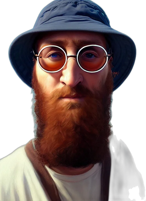hat, face, staff, animal, photorealistic, concept art, oil painting, fantasy art transparent PNG cut-out