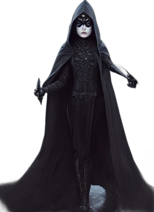 dress, staff, mask, creature transparent PNG cut-out