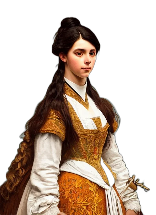 staff, dress, hair, face, fantasy art, concept art, photorealistic, pixel art transparent PNG cut-out