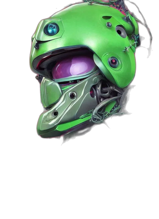mask, robot, face, weapon, concept art, 3d render, cyberpunk, photorealistic transparent PNG cut-out