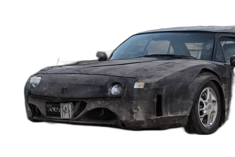 car, 3d render, concept art, photorealistic, cyberpunk, dark transparent PNG cut-out